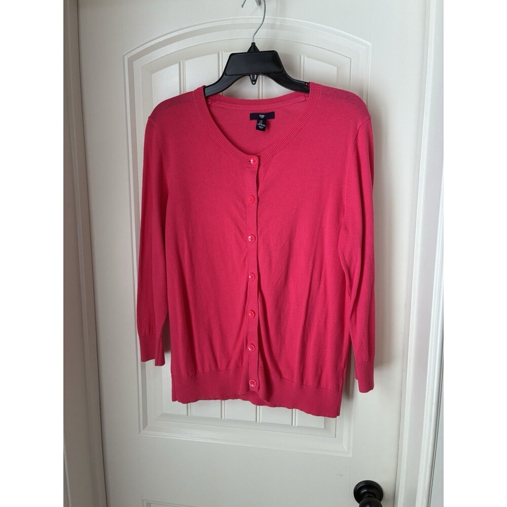 GAP Long Sleeve Button Down Pink Cardigan Women's Size Large
